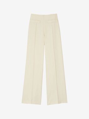 Sandro BONN Wide-Leg Cream Trousers size 42 NWT!!